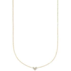imageKendra Scott White Diamond Heart Pendant Necklace in 14k Gold Fine Jewelry for Women14K YELLOW GOLD  CRYSTAL CLEAR DIAMOND