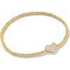 imageKendra Scott Ari Pave Crystal Heart Stretch Bracelet Fashion Jewelry for WomenGOLD  WHITE CRYSTAL