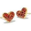 imageKendra Scott Ari Pave Crystal Heart Stud Earrings Fashion Jewelry for WomenGOLD  GARNET