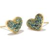 imageKendra Scott Ari Pave Crystal Heart Stud Earrings Fashion Jewelry for WomenGOLD  PARAIBA BLUE GREEN