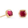 imageKendra Scott Davie Stud Earrings Fine Jewelry for Women18K GOLD VERMEIL  RED GARNET