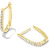 imageKendra Scott Ellen Luxe 18k Gold Vermeil Huggie Earrings in White Sapphire Fine Jewelry for Women