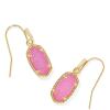 imageKendra Scott Lee Earrings in 14k GoldPlated Brass Hot Pink Drusy Fashion Jewelry for Women