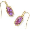 imageKendra Scott Lee Earrings in 14k GoldPlated Brass Violet Magnesite Fashion Jewelry for Women