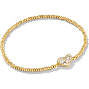 imageKendra Scott Ari Pave Crystal Heart Stretch Bracelet Fashion Jewelry for WomenGOLD  WHITE CRYSTAL