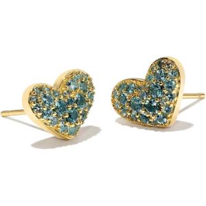 imageKendra Scott Ari Pave Crystal Heart Stud Earrings Fashion Jewelry for WomenGOLD  PARAIBA BLUE GREEN