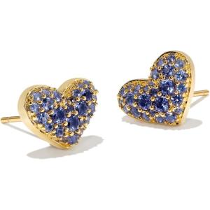 imageKendra Scott Ari Pave Crystal Heart Stud Earrings Fashion Jewelry for WomenGOLD  SAPPHIRE VIVID BLUE