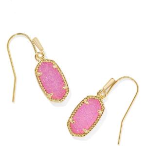 imageKendra Scott Lee Earrings in 14k GoldPlated Brass Hot Pink Drusy Fashion Jewelry for Women