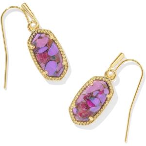 imageKendra Scott Lee Earrings in 14k GoldPlated Brass Violet Magnesite Fashion Jewelry for Women