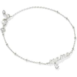 imageKendra Scott Mama Crystal Delicate Chain Bracelet White Cubic Zirconia Fashion Jewelry for WomenRHODIUM METAL