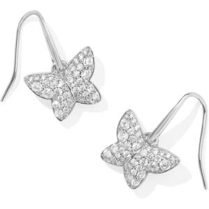 imageKendra Scott RhodiumPlated Lillia Crystal Drop Earrings in White Crystal Fashion Jewelry for Women