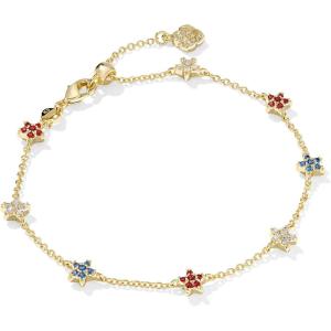 imageKendra Scott Sierra Star Crystal Delicate Chain Bracelet Fashion Jewelry for WomenGOLD  RED WHITE BLUE MIX