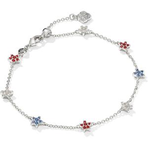 imageKendra Scott Sierra Star Crystal Delicate Chain Bracelet Fashion Jewelry for WomenRHODIUM  RED WHITE BLUE MIX