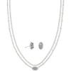 imageKendra Scott Emilie Stud Earrings and Necklace Gift Set for Women Fashion JewelryRHODIUM PLATINUM DRUSY