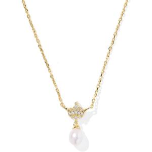 imageKendra Scott Disney Princess Crown Short Pendant Necklace in White Mix Fashion Jewelry for WomenGOLD  WHITE MIX