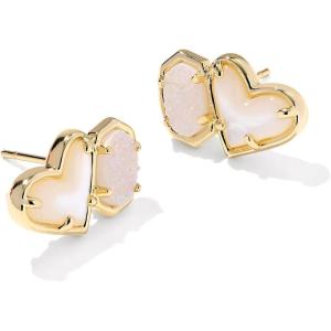 imageKendra Scott Ari Heart Emilie Stud Earrings Fashion Jewelry for WomenIVORY MOPIRIDESCENT DRUSY