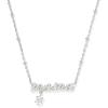 imageKendra Scott Mama Crystal Short Pendant Necklace White Cubic Zirconia Fashion Jewelry for WomenRHODIUM METAL