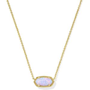 imageKendra Scott Elisa Oval Pendant Necklace in Red White and Blue Star Illusion and GoldGOLD  LILAC KYOCERA OPAL