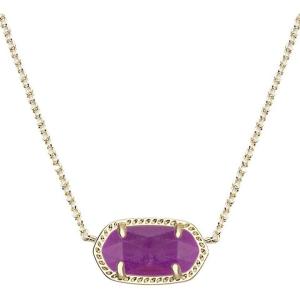 imageKendra Scott Elisa Oval Pendant Necklace in Red White and Blue Star Illusion and GoldGOLD  PURPLE JADE