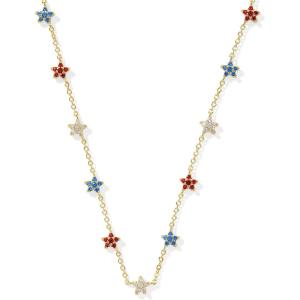 imageKendra Scott Sierra Star Crystal Strand Necklace Fashion Jewelry for WomenGOLD  RED WHITE BLUE MIX
