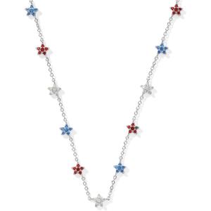 imageKendra Scott Sierra Star Crystal Strand Necklace Fashion Jewelry for WomenRHODIUM  RED WHITE BLUE MIX