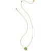imageKendra Scott Clover Short Pendant Necklace in Lime Green Magnesite 14k GoldPlated Brass Fashion Jewelry for Women