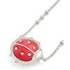 imageKendra Scott Lady Bug Short Pendant NecklaceSilver Red Vermillion Magnesite