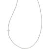 imageKendra Scott Cross Inline Pave Necklace Sterling Silver White Topaz