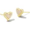 imageKendra Scott Framed Ari Heart Stud Earrings for Women Fashion Jewelry 14k GoldPlated Brass Iridescent Drusy