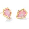 imageKendra Scott Framed Tess Stud Earrings Fashion Jewelry for WomenGOLD LUSTER  ROSE PINK OPAL