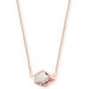 imageKendra Scott Tess Pendant Necklace for Women Fashion JewelryROSE GOLDPLATED  IRIDESCENT DICHROIC GLASS