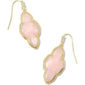 imageKendra Scott Abbie Drop Earring Fashion Jewelry for WomenGOLD  ROSE QUARTZ