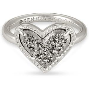imageKendra Scott Ari Heart Band Ring Fashion Jewelry for WomenRHODIUM  PLATINUM DRUSY
