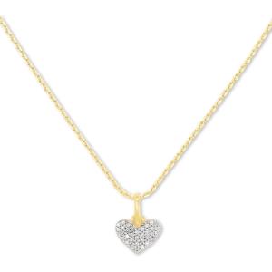 imageKendra Scott Ari Pave Heart 18k Gold Vermeil Charm Necklace in White Diamond Fine Jewelry for Women
