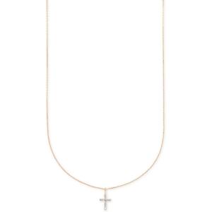 imageKendra Scott Cross Necklace in 14k Rose Gold Fine Jewelry for Women White Diamond