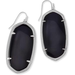 imageKendra Scott Danielle Statement Earrings for Women Fashion JewelryRHODIUM  BLACK OPAQUE GLASS