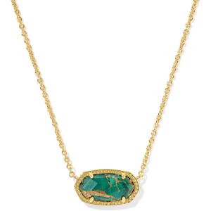 imageKendra Scott Elisa Pendant Necklace for Women Fashion Jewelry 14k GoldPlatedGOLD  BRONZE VEINED GREEN MALACHITE