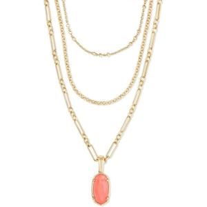 imageKendra Scott Elisa Triple Adjustable Length Strand Necklace for Women Fashion JewelryGOLD  CORAL ILLUSION