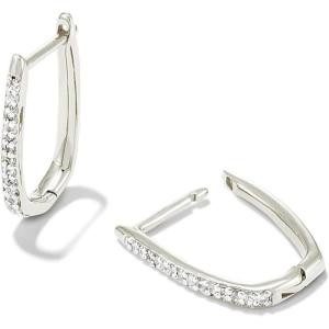 imageKendra Scott Ellen Luxe Sterling Silver Huggie Earrings in White Sapphire Fine Jewelry for Women