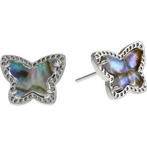 imageKendra Scott Lillia Butterfly Stud Earrings for Women Fashion Jewelry RhodiumPlated Over Brass Iridescent Abalone