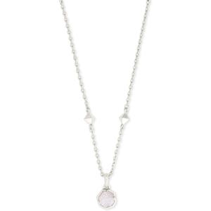 imageKendra Scott Nola Pendant Necklace for Women Fashion JewelryRHODIUM  IRIDESCENT DRUSY