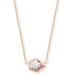 imageKendra Scott Tess Pendant Necklace for Women Fashion JewelryROSE GOLDPLATED  IRIDESCENT DICHROIC GLASS