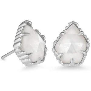 imageKendra Scott Tessa Stud Earrings for Women Fashion JewelryRHODIUM  Ivory MOTHER OF PEARL