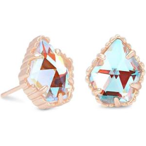 imageKendra Scott Tessa Stud Earrings for Women Fashion JewelryROSE GOLD  IRIDESCENT DICHROIC GLASS