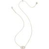 imageKendra Scott Elisa Pave Frame Short Pendant Necklace Fashion Jewelry for WomenGOLD  IVORY MOTHER OF PEARL LOVE SCRIPT
