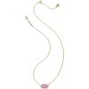 imageKendra Scott Elisa Pave Frame Short Pendant Necklace Fashion Jewelry for WomenGOLD  PINK OPALESCENT RESIN