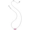 imageKendra Scott Elisa Pave Frame Short Pendant Necklace Fashion Jewelry for WomenRHODIUM  PINK OPALESCENT RESIN
