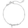 imageKendra Scott Mama Script Delicate Chain Bracelet in White Pearl Fashion Jewelry for WomenRHODIUM  WHITE PEARL