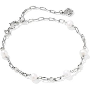 imageKendra Scott Ashton Delicate Chain Bracelet RhodiumPlated Brass Fashion Jewelry for Women Freshwater Cultured Pearl